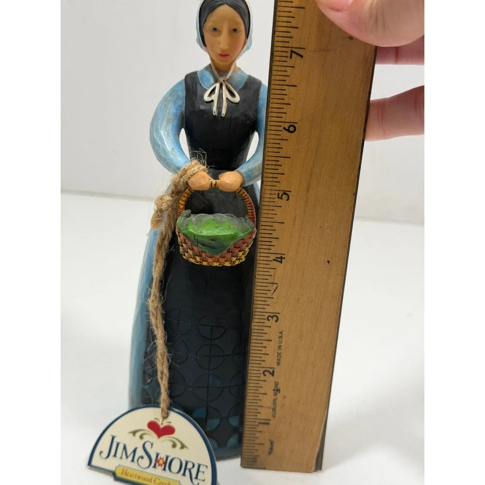 Jim Shore Heartwood Creek pure‎ simple amish Colonial Woman Figurine Blue Black